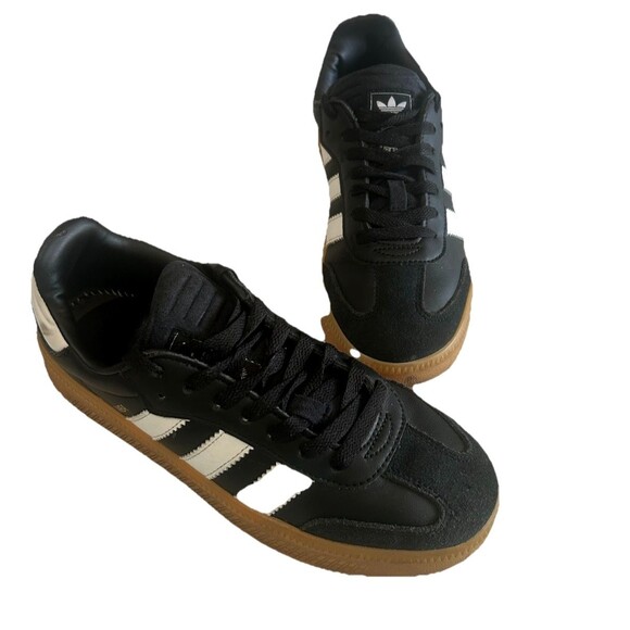 Adidas Samba XLG W 8 / M 7 Black White Stripes Leather Gum Unisex IE1379 - Picture 2 of 12